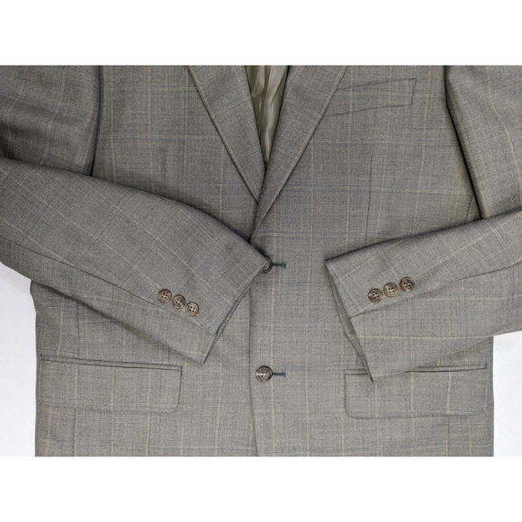 Pendleton Wool Blazer Men Size 40R Gray Windowpane Sports Coat Jacket - Picture 4 of 13